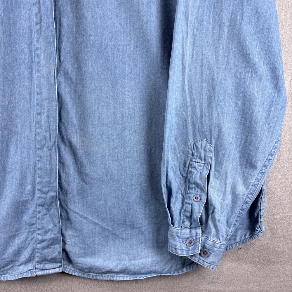 Vintage Northern Treasures Chambray Button Up XL Floral Cottagecore Embroidered - Picture 7 of 14